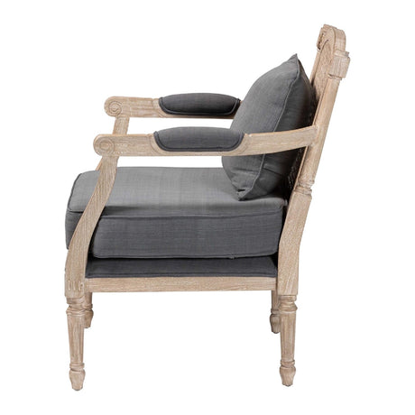 Modern European furniture - Carved Wood Framed Accent Chair - www.oroa.com