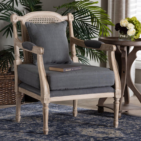 Modern European furniture - Carved Wood Framed Accent Chair - www.oroa.com