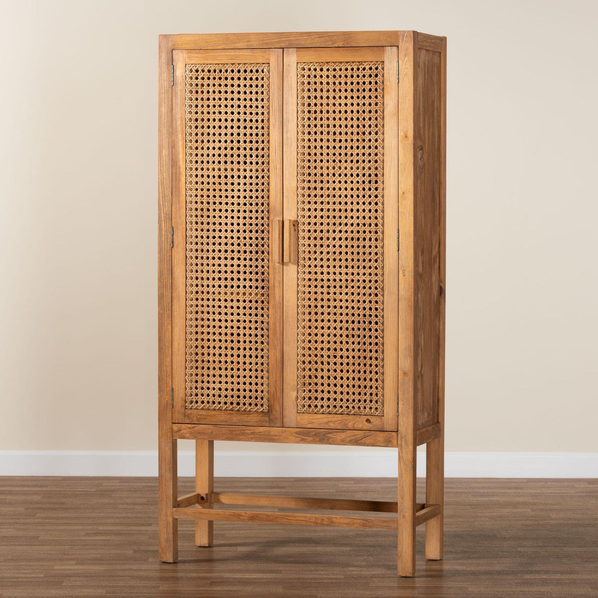Modern European furniture - Teak Framed Rattan Cabinet - www.oroa.com