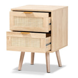 Modern European furniture - Oak 2 Drawer End Table - www.oroa.com