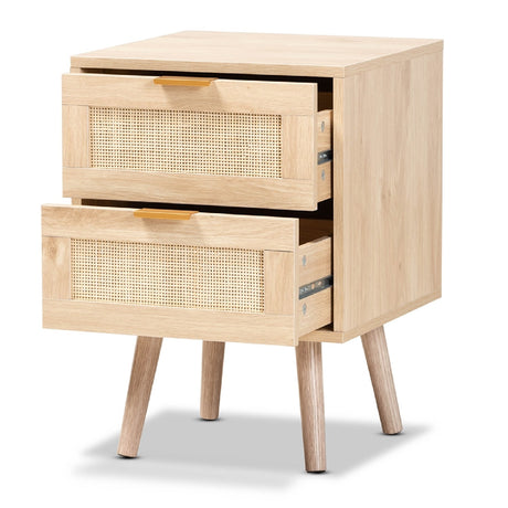 Modern European furniture - Oak 2 Drawer End Table - www.oroa.com