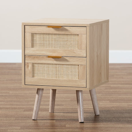 Modern European furniture - Oak 2 Drawer End Table - www.oroa.com