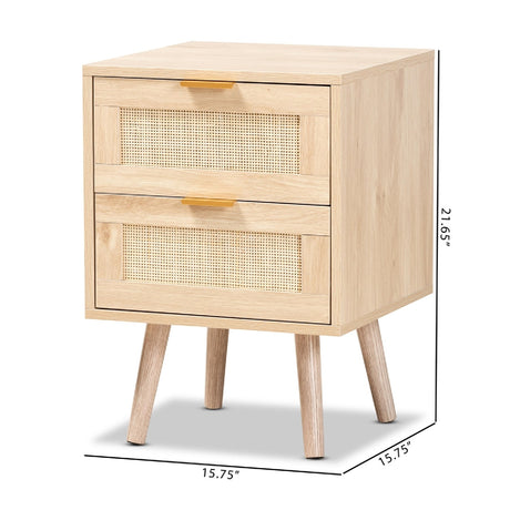 Modern European furniture - Oak 2 Drawer End Table - www.oroa.com