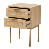 Modern European furniture - Japandi 2 Drawer End Table - www.oroa.com