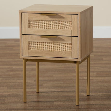 Modern European furniture - Japandi 2 Drawer End Table - www.oroa.com