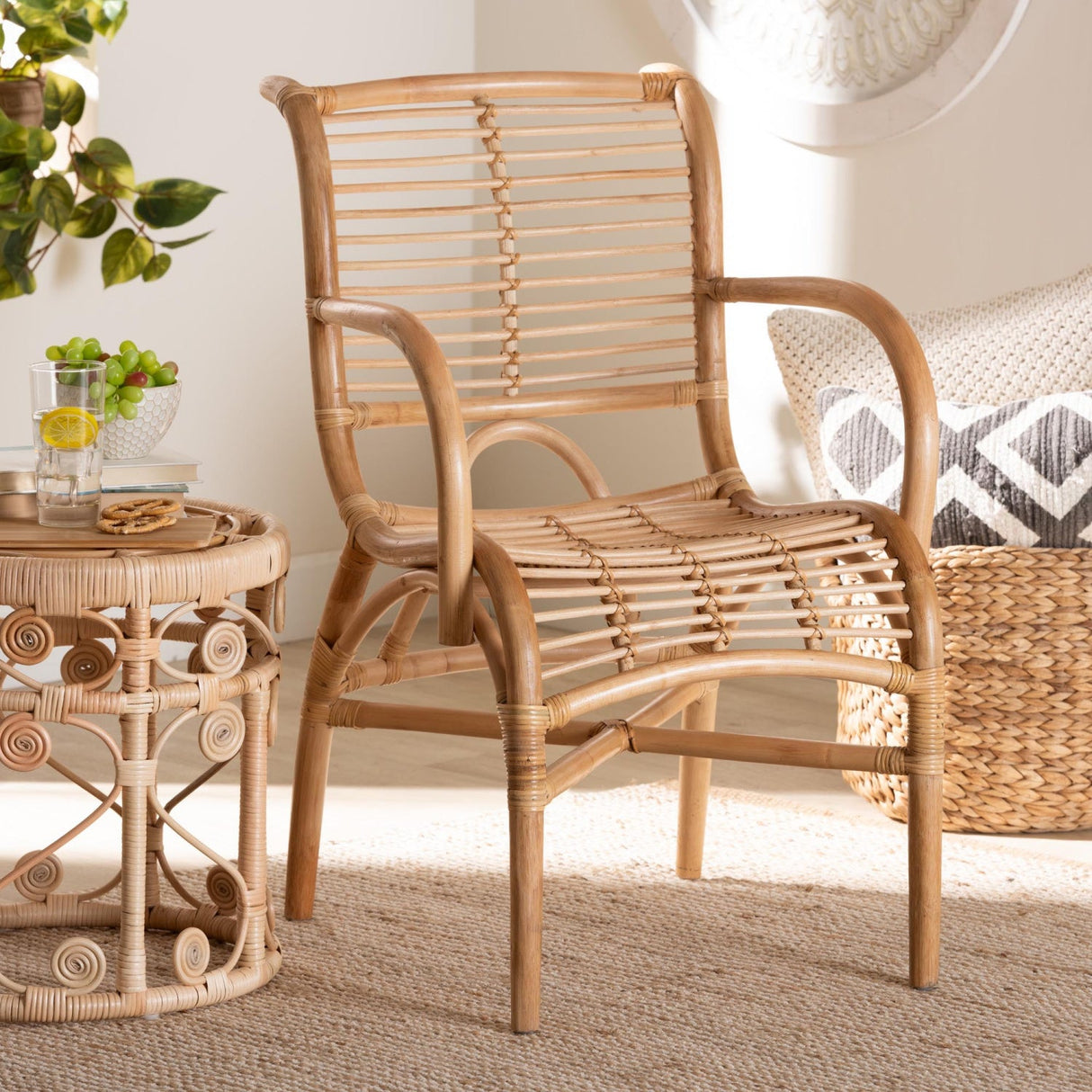 Modern European furniture - Rattan Rods Bohemian Lounge Chair - www.oroa.com
