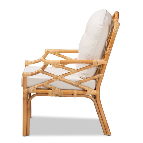 Modern European furniture - Natural Rattan Cushioned Accent Chair - www.oroa.com