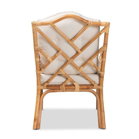 Modern European furniture - Natural Rattan Cushioned Accent Chair - www.oroa.com