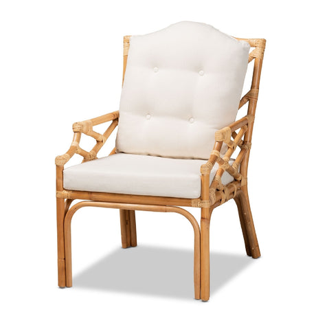 Natural Rattan Cushioned Accent Chair | Bali Loom Sonia | Oroa.com