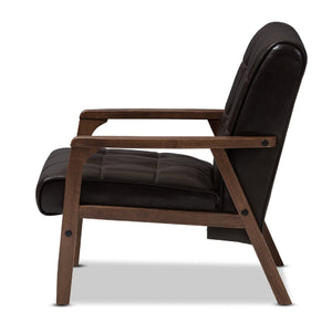 Modern European furniture - Brown Leather Inspired Club Chair  - www.oroa.com