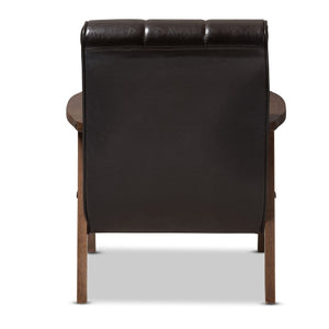 Modern European furniture - Brown Leather Inspired Club Chair  - www.oroa.com