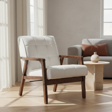 Modern European furniture - White Leather Inspired Club Chair - www.oroa.com