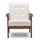 Modern European furniture - White Leather Inspired Club Chair - www.oroa.com
