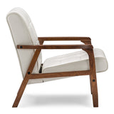 Modern European furniture - White Leather Inspired Club Chair - www.oroa.com
