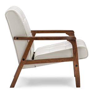 Modern European furniture - White Leather Inspired Club Chair - www.oroa.com