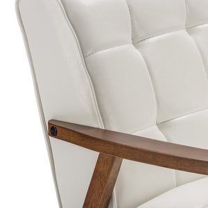 Modern European furniture - White Leather Inspired Club Chair - www.oroa.com