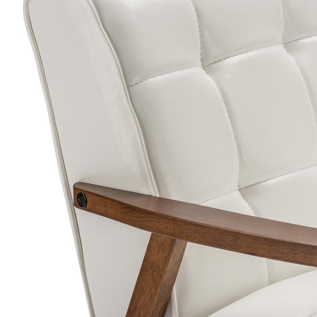 Modern European furniture - White Leather Inspired Club Chair - www.oroa.com