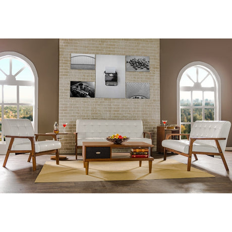 Modern European furniture - White Leather Inspired Club Chair - www.oroa.com