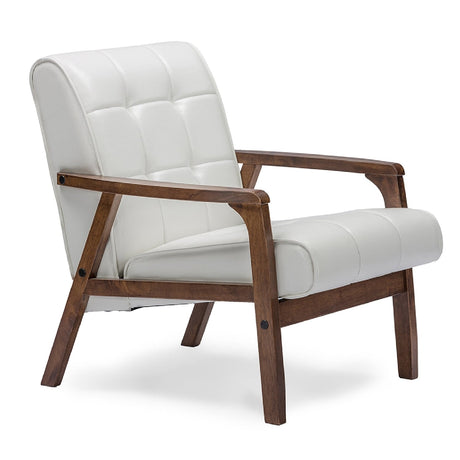 Modern European furniture - White Leather Inspired Club Chair - www.oroa.com