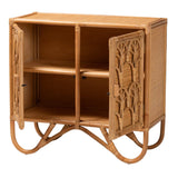 Modern European furniture - Geometrical Rattan 2 Door Cabinet - www.oroa.com