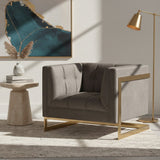 Modern European furniture - Button Tufted Velvet Accent Chair - www.oroa.com