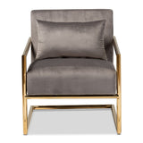 Modern European furniture - Velvet Cantilevered Lounge Chair - www.oroa.com