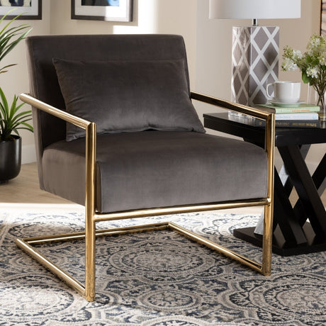 Modern European furniture - Velvet Cantilevered Lounge Chair - www.oroa.com