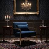 Modern European furniture - Velvet Cantilevered Lounge Chair - www.oroa.com