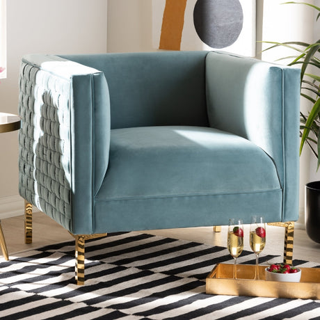 Modern European furniture - Woven Velvet Accent Chair - www.oroa.com