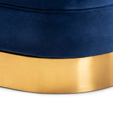 Modern European furniture - Blue Vevet Swivel Accent Chair - www.oroa.com