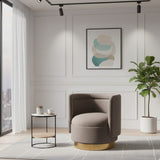 Modern European furniture - Velvet Curved Swivel Chair - www.oroa.com