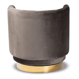 Modern European furniture - Velvet Curved Swivel Chair - www.oroa.com