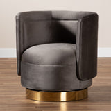 Modern European furniture - Velvet Curved Swivel Chair - www.oroa.com