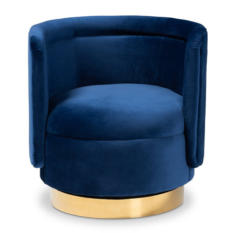 Modern European furniture - Velvet Curved Swivel Chair - www.oroa.com