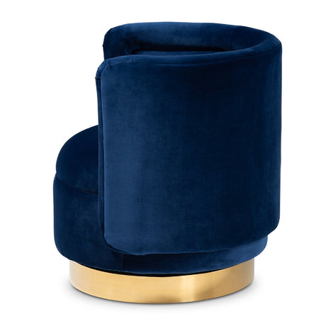 Modern European furniture - Velvet Curved Swivel Chair - www.oroa.com