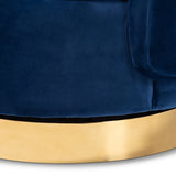 Modern European furniture - Velvet Curved Swivel Chair - www.oroa.com