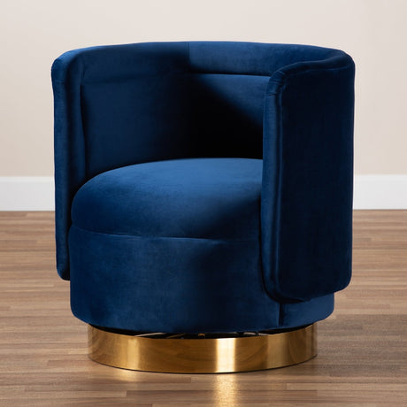 Modern European furniture - Velvet Curved Swivel Chair - www.oroa.com