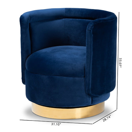 Modern European furniture - Velvet Curved Swivel Chair - www.oroa.com