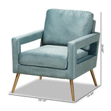 Modern European furniture - Velvet Open Armed Accent Chair - www.oroa.com