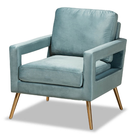 Velvet Open Armed Accent Chair | Bali Loom Leland | Oroa.com