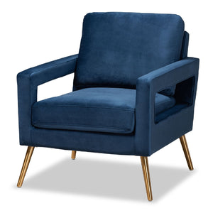 Velvet Open Armed Accent Chair | Bali Loom Leland | Oroa.com