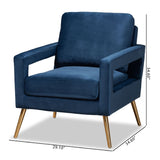 Modern European furniture - Velvet Open Armed Accent Chair - www.oroa.com