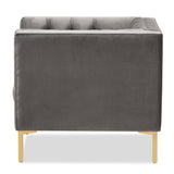 Modern European furniture - Button Tufted Velvet Lounge Chair - www.oroa.com