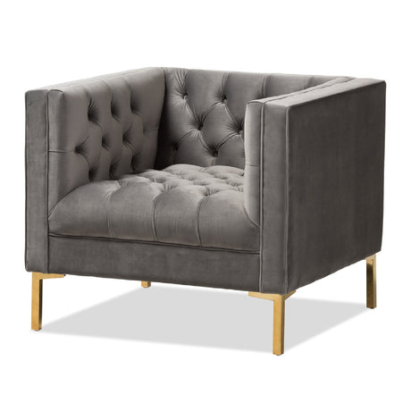 Modern European furniture - Button Tufted Velvet Lounge Chair - www.oroa.com