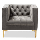 Modern European furniture - Button Tufted Velvet Lounge Chair - www.oroa.com