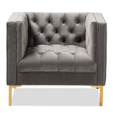 Modern European furniture - Button Tufted Velvet Lounge Chair - www.oroa.com