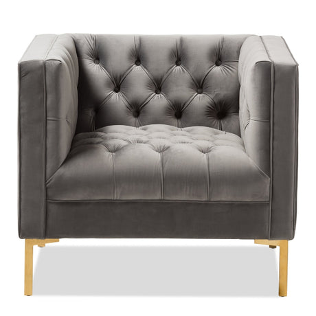 Modern European furniture - Button Tufted Velvet Lounge Chair - www.oroa.com