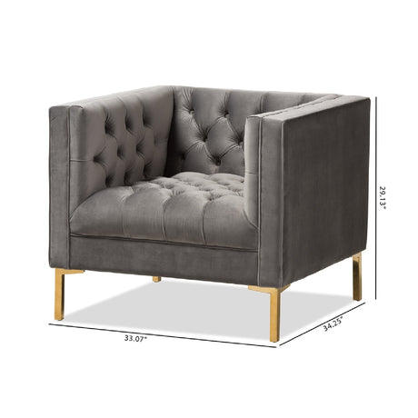 Modern European furniture - Button Tufted Velvet Lounge Chair - www.oroa.com