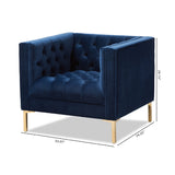 Modern European furniture - Button Tufted Velvet Lounge Chair - www.oroa.com