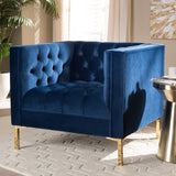 Modern European furniture - Button Tufted Velvet Lounge Chair - www.oroa.com